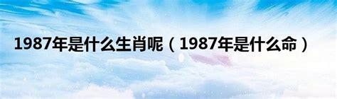 1987年 生肖|1987年出生是什么命 1987年出生的人命运好不好